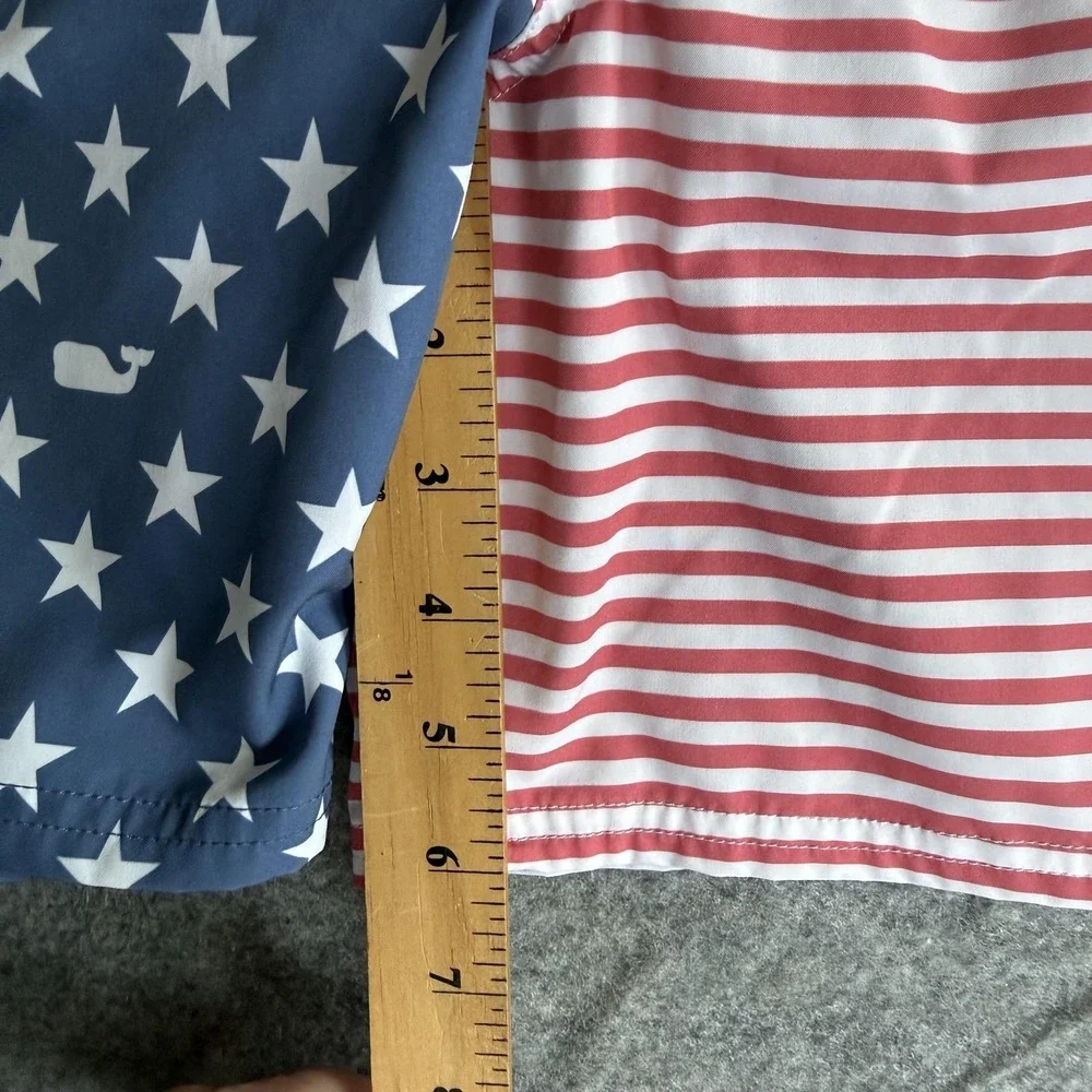 Vineyard Vines Shorts Youth Large USA Stars Stripes‎ Patriotic Swim Trunks Lined